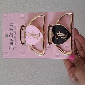 Juicy Couture Pink and Black Heart Clips